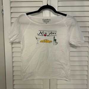 White "New York" Short Sleeve Tee